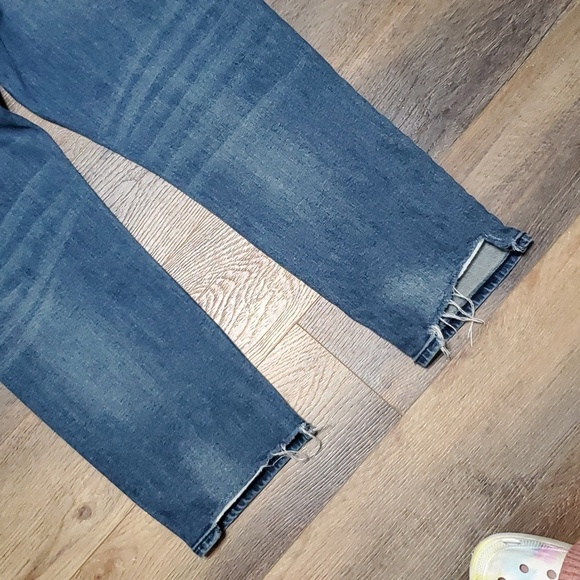 Rag & bone Nina high rise ankle cigarette jeans medium wash distressed cuff - Picture 6 of 10